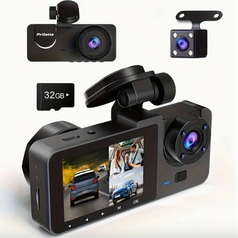 4K Front and Rear Dash Camera with Infrared Night Vision and 32GB Card NWT
